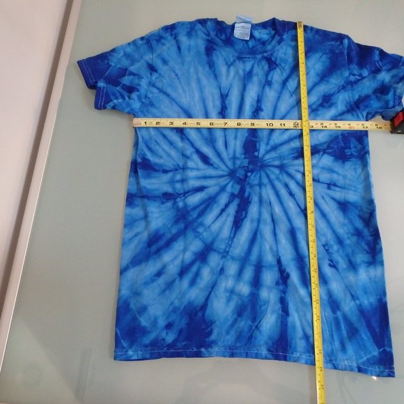 NEW Short Sleeve Tie Dye T-Shirt - UNISEX Small - Blue Swirl - Picture 2 of 4